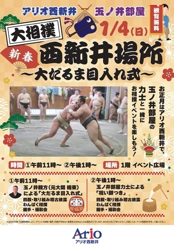 玉ノ井部屋 　アリオ西新井場所　大だるま目入れ式