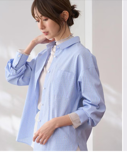 オペークドットクリップ　レディースシャツ